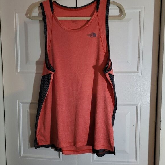 North Face Orange Sleeve less Tank Top Size medium gray side - Picture 1 of 6